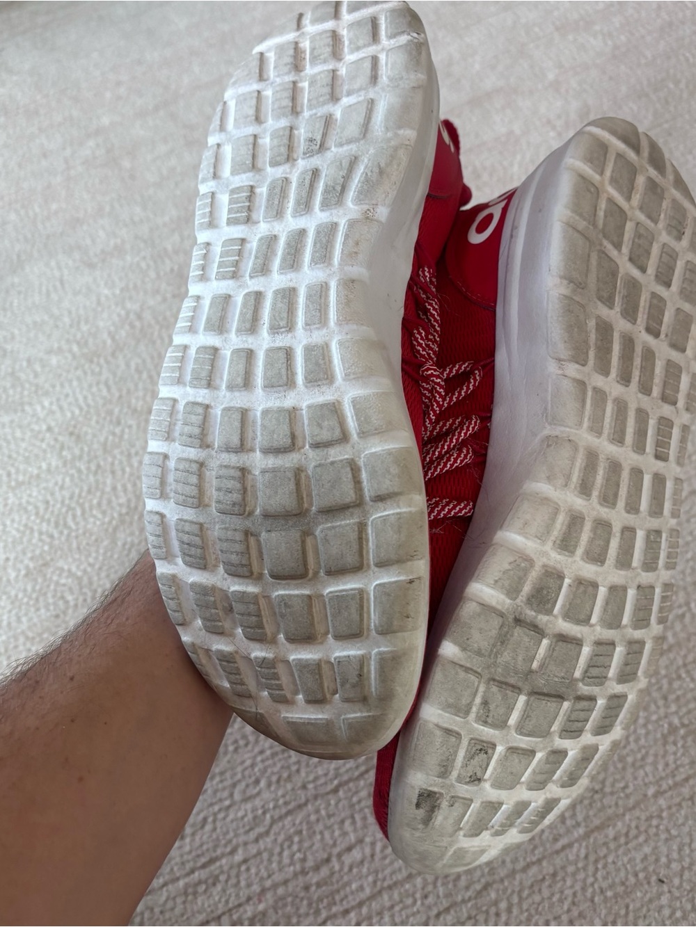 adidas Red Kids Slip-On Athletic Sneakers with White Sole - Picture 8 of 8